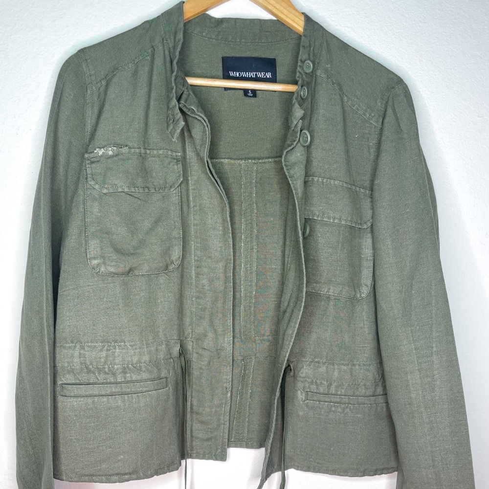 S Button Down Camo green Blouse